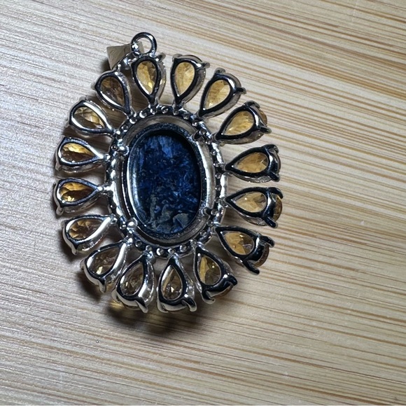 Stunning Pietersite & Citrine 925 Silver Pendant Crystal Gem Sterling - Picture 3 of 5